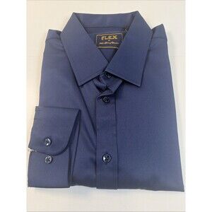 Flex Men's Luxury Collection Long Sleeve Shirt Navy Blue Size Large